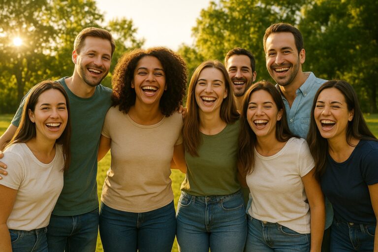 Amigos e Amigas sorrindo