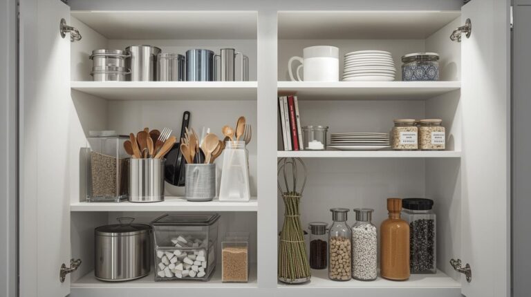 armário de cozinha organizado